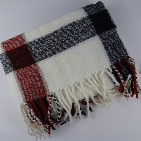 NWT Free People Valley Plaid Fringed Scarf Plaid - Picture 4 of 10